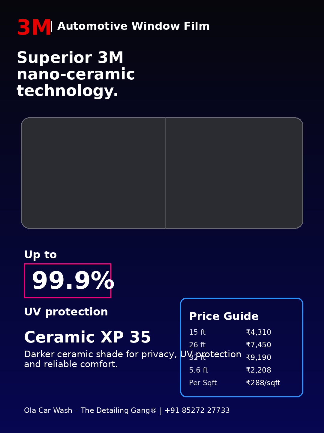 3M Ceramic XP 35 3M sun control film price