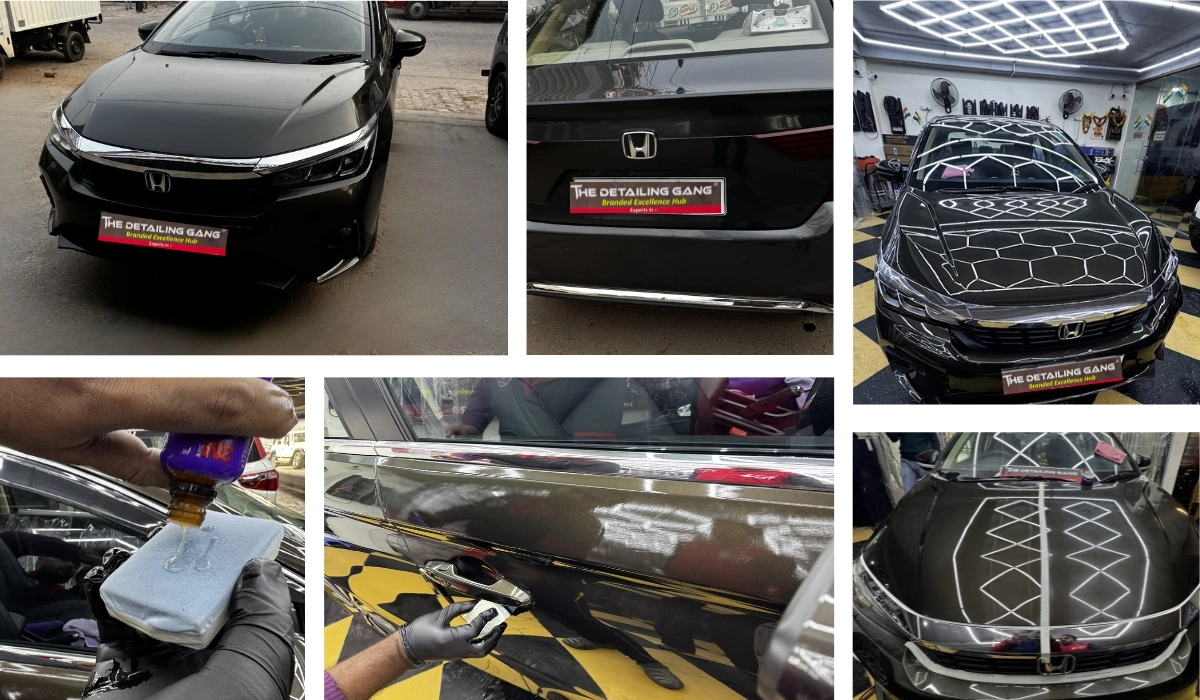 Ceramic Coating on Honda Civic before and after ceramic coating in Honda Civic