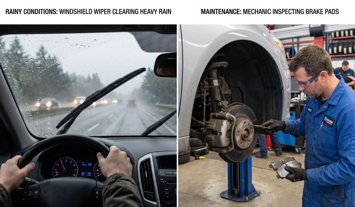 Brake and wiper maintenance during monsoon