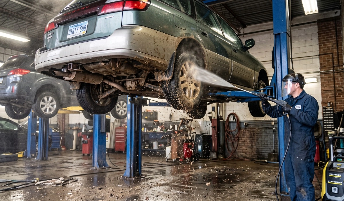 Car underbody wash during monsoon