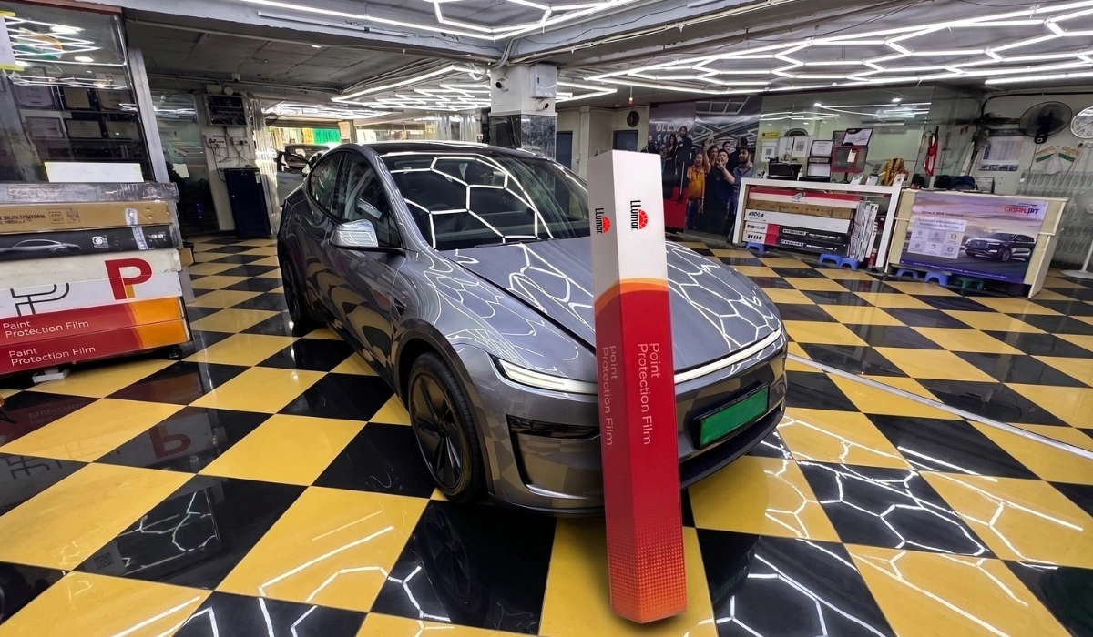 installing llumar ppf on tesla
