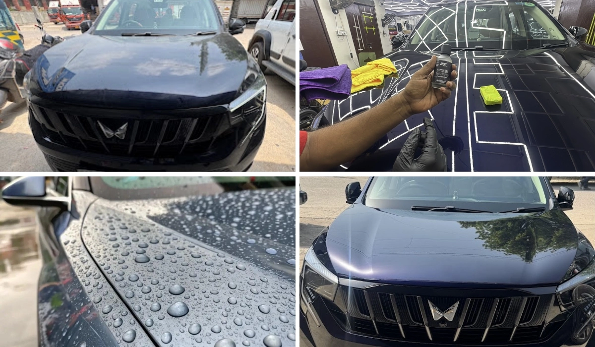 Mahindra 7XO - Ceramic Coating applying ceramic coating on Mahindra 7XO