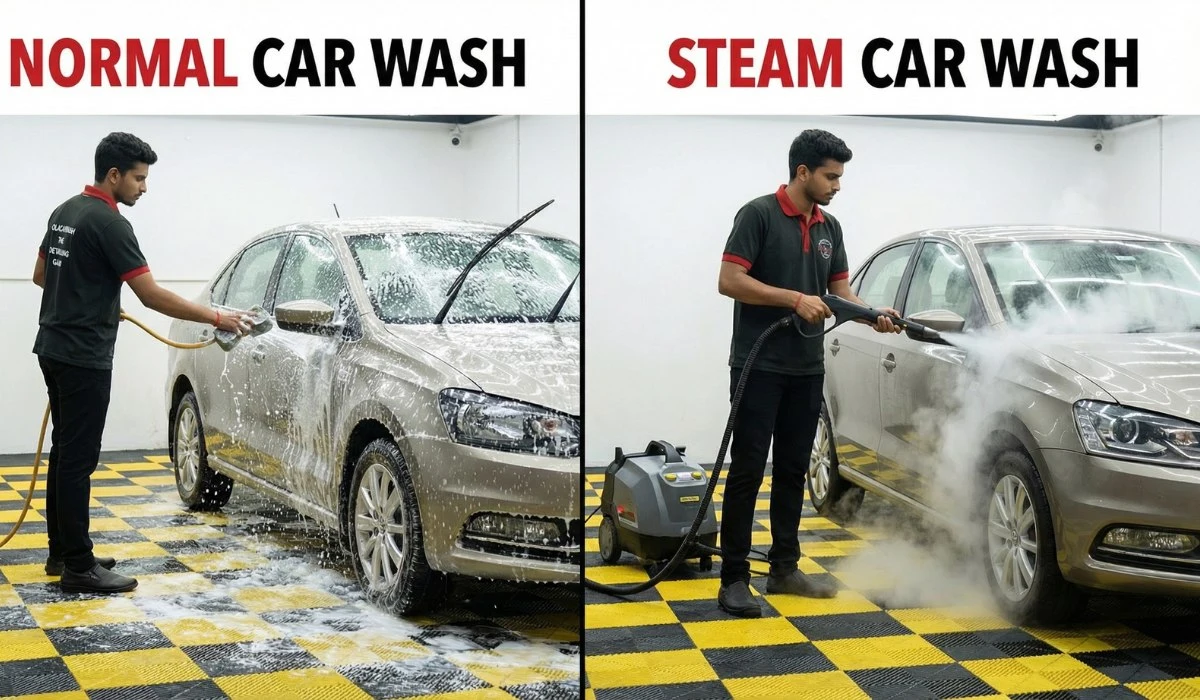 normal war wash vs steam car wash