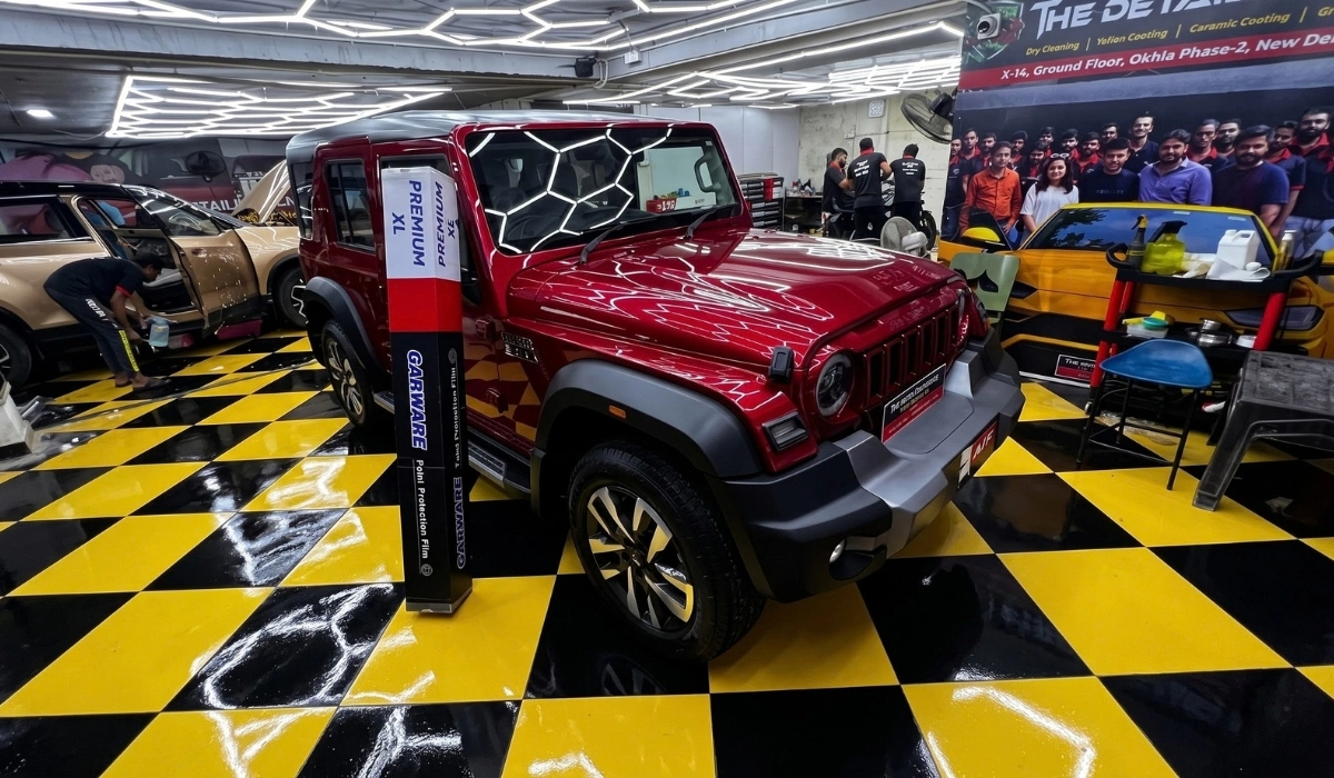 Detailing Gang applying PPF on Mahindra Thar