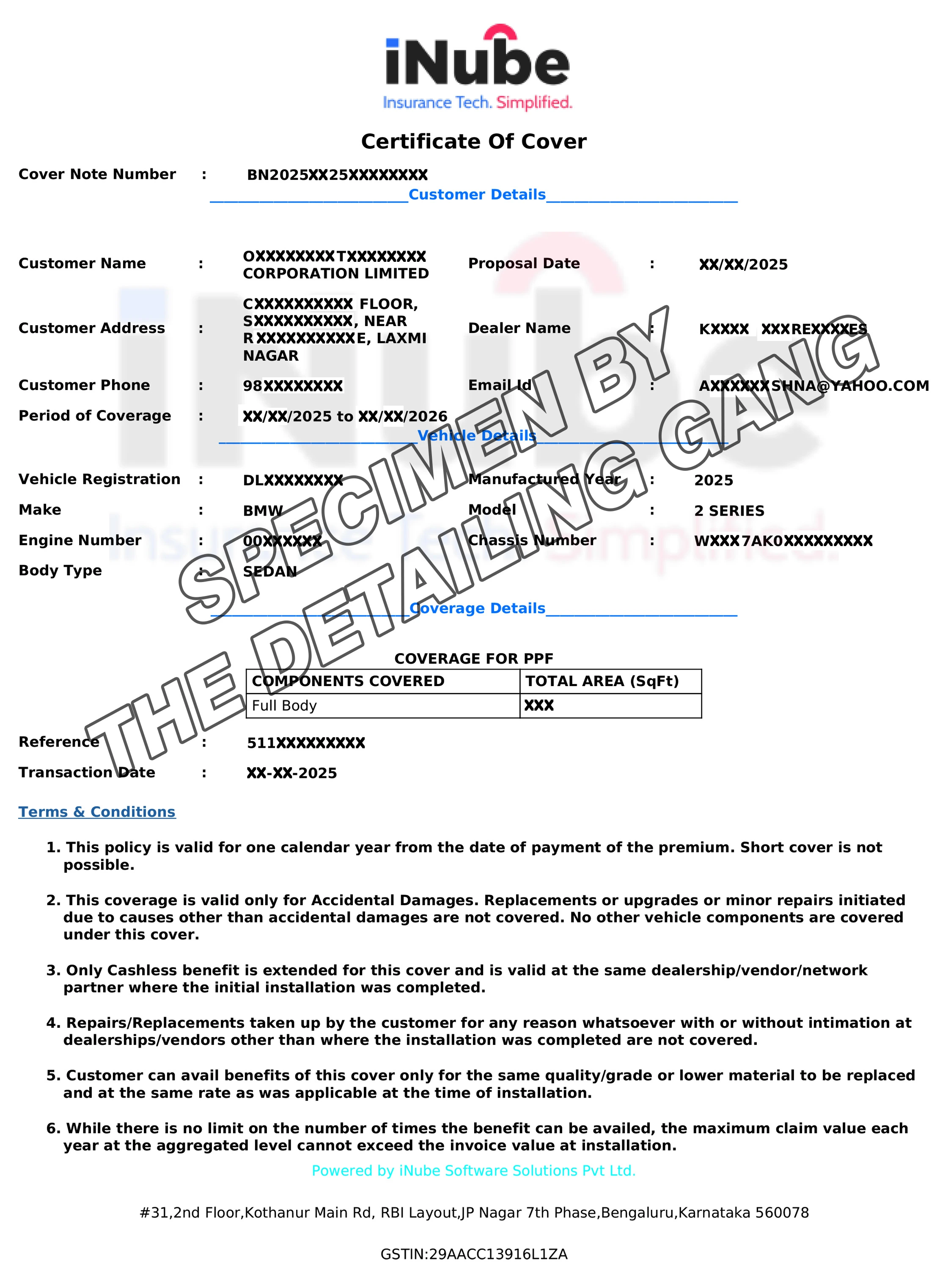 Specimen Copy of Saint-Gobain PPF Insurance