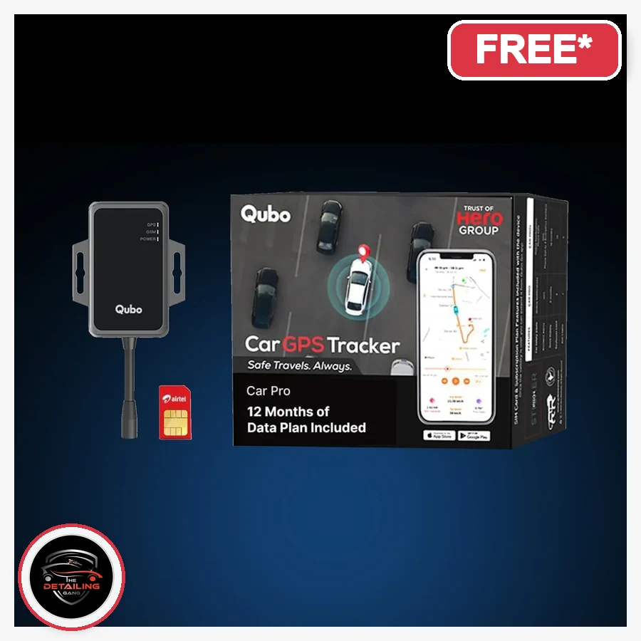 Car Tracker Pro 1yr product image with The Detailing Gang logo, free with eligible PPF package in Okhla Delhi, MRP Rs. 6,690, offer price Rs. 5,352