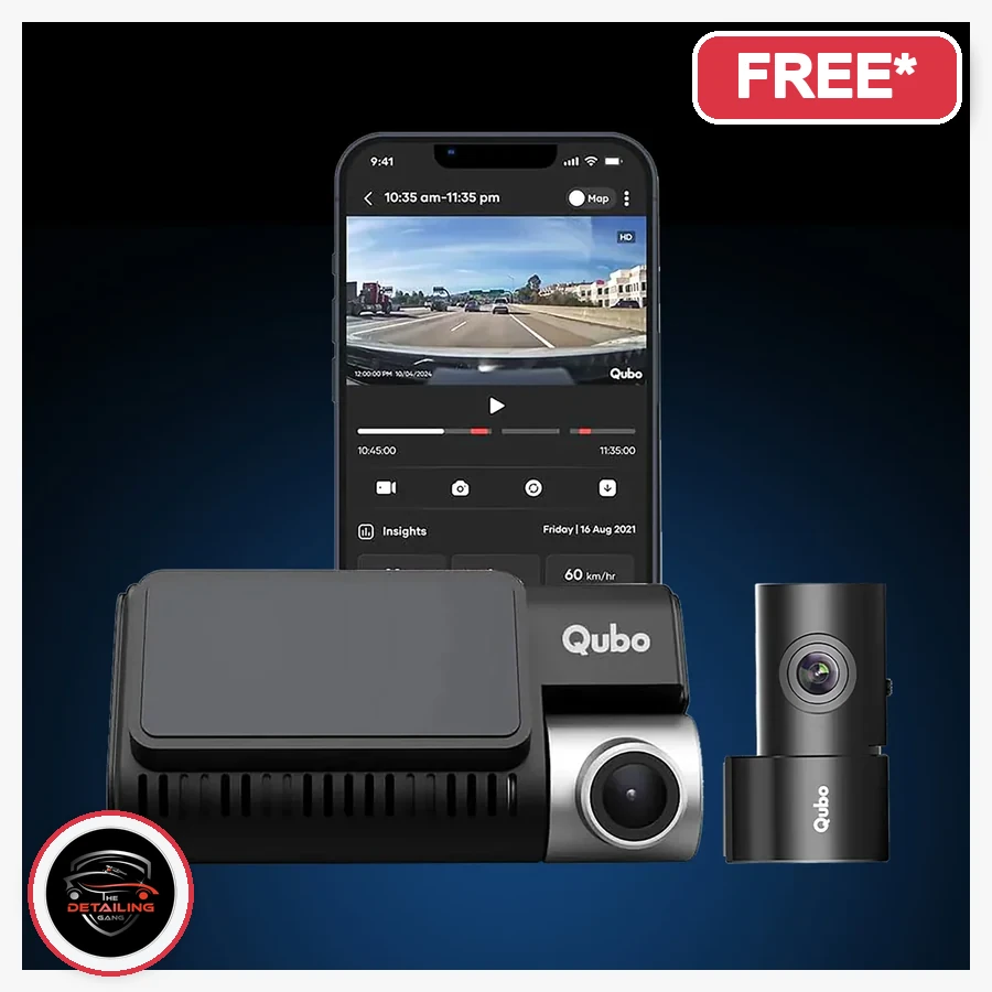 Dashcam Pro 3K (F+R) Starvis 1 N-Series product image with The Detailing Gang logo, free with eligible PPF package in Okhla Delhi, MRP Rs. 22,990, offer price Rs. 18,392