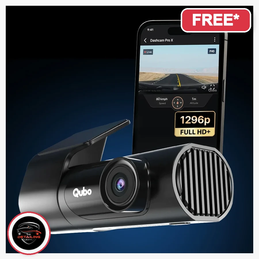 Dashcam Pro X product image with The Detailing Gang logo, free with eligible PPF package in Okhla Delhi, MRP Rs. 5,990, offer price Rs. 4,792