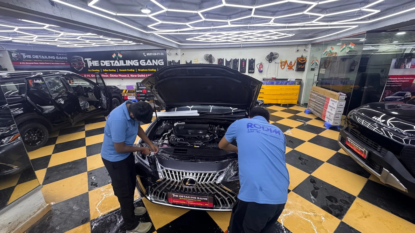 BASF RODIM PPF installation on Lexus car at The Detailing Gang Okhla Delhi